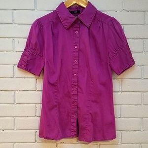 Fuscia Short Sleeve Blouse by APT.9 in Medium
